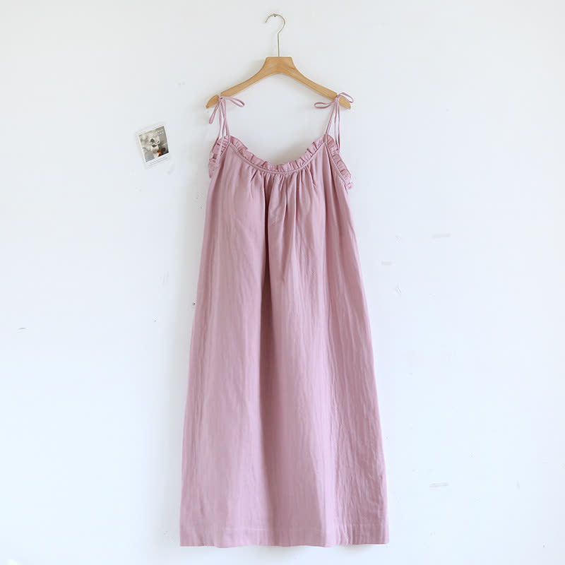 Nachthemd aus Baumwolle mit Rüschenbesatz - Rosa - XL - image 4
