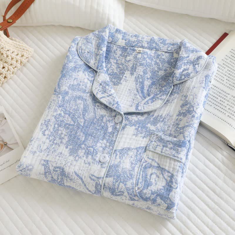 Loungewear-Set aus Baumwolle mit Tiger Tree-Print