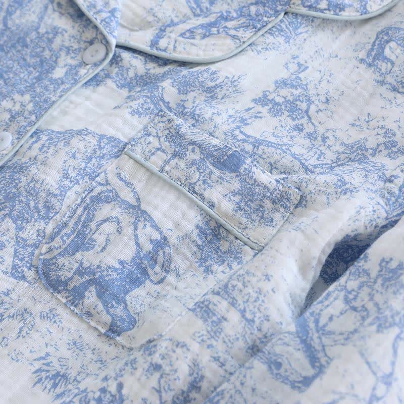 Loungewear-Set aus Baumwolle mit Tiger Tree-Print