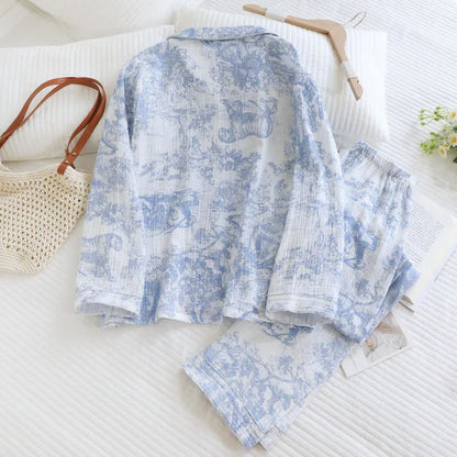 Loungewear-Set aus Baumwolle mit Tiger Tree-Print