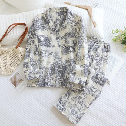 Loungewear-Set aus Baumwolle mit Tiger Tree-Print