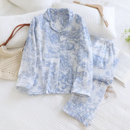 Loungewear-Set aus Baumwolle mit Tiger Tree-Print