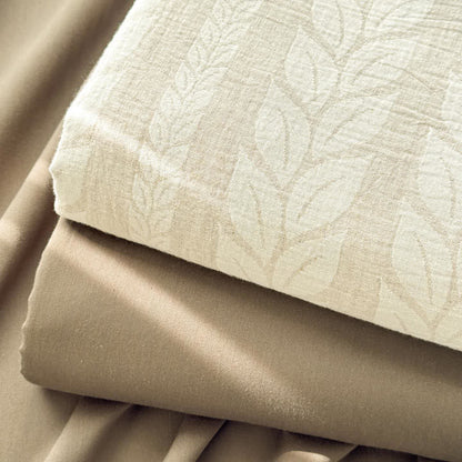 Tagesdecke aus Baumwollleinen mit Weizenstruktur in Beige