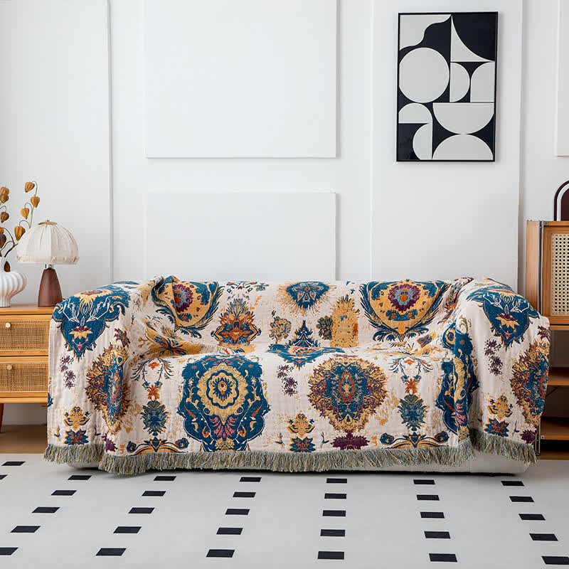 Baumwollgazedecke mit Boho-Tribal-Print