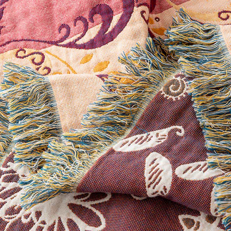 Wendedecke aus Baumwollgaze mit Paisley-Blumenmuster