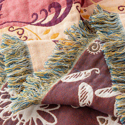 Wendedecke aus Baumwollgaze mit Paisley-Blumenmuster