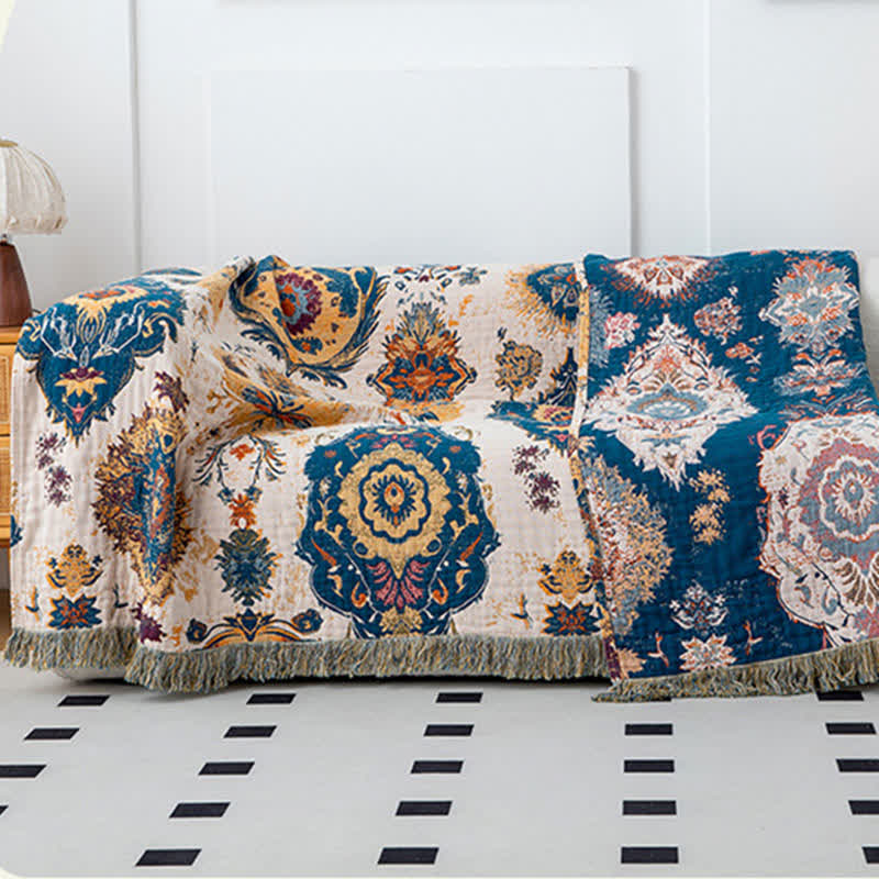 Baumwollgazedecke mit Boho-Tribal-Print