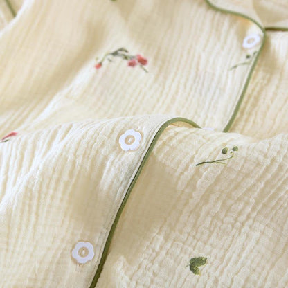 Loungewear-Set aus Baumwollgaze in Carnation Beige
