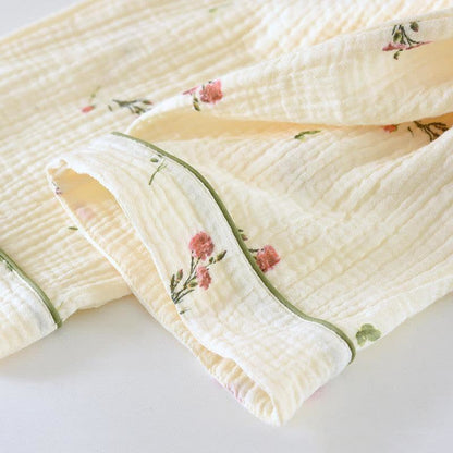 Loungewear-Set aus Baumwollgaze in Carnation Beige