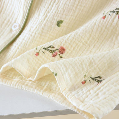 Loungewear-Set aus Baumwollgaze in Carnation Beige