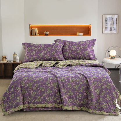 Jacquard-Steppdecke aus Baumwollgaze mit Pflaumenblütenmuster