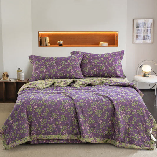 Jacquard-Steppdecke aus Baumwollgaze mit Pflaumenblütenmuster