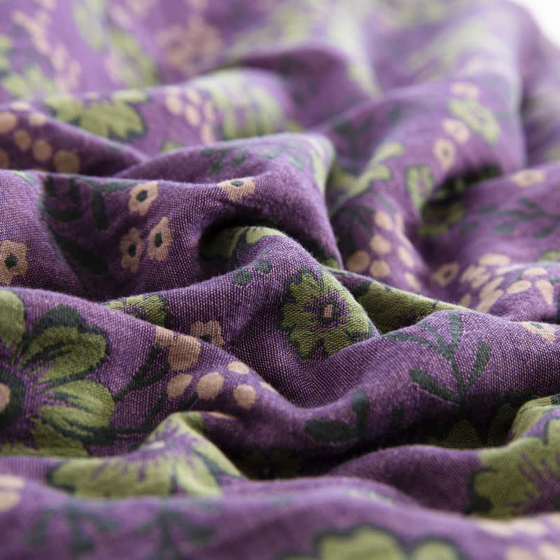 Jacquard-Steppdecke aus Baumwollgaze mit Pflaumenblütenmuster