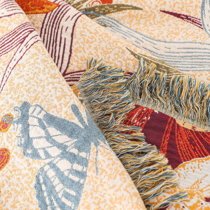 Ananas-Blumen-Schmetterlings-Naturbaumwolldecke