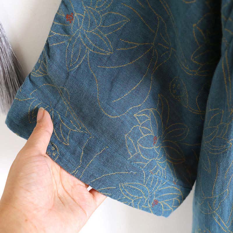 Vintage Lotus Baumwolle Double Gauze Nachthemd