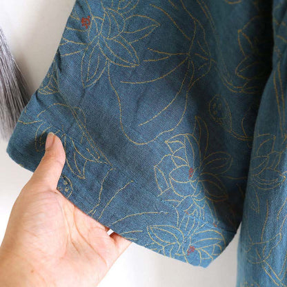 Vintage Lotus Baumwolle Double Gauze Nachthemd