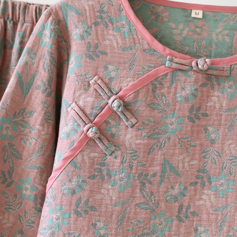 Pyjama aus Baumwollgaze-Jacquard mit orientalischem Blumenmuster