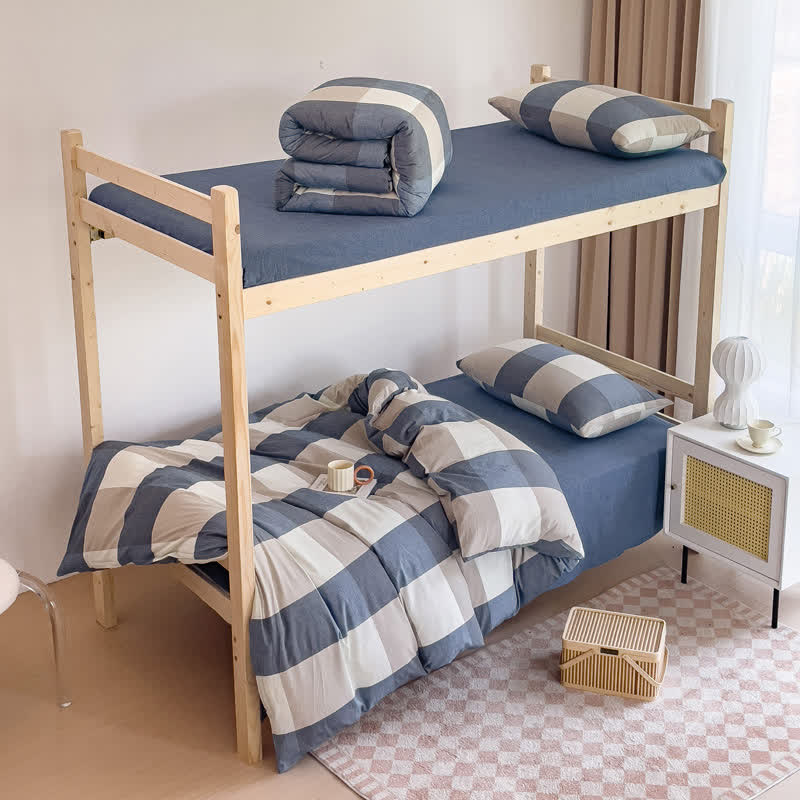 Bettbezug im schlichten Stil für Schlafsäle - Blau - Cal King - image 4