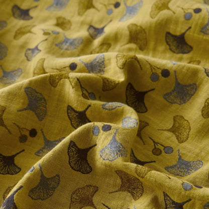 Von der Natur inspirierte Tagesdecke aus natürlicher Baumwolle mit Ginkgo Biloba-Muster - image 13