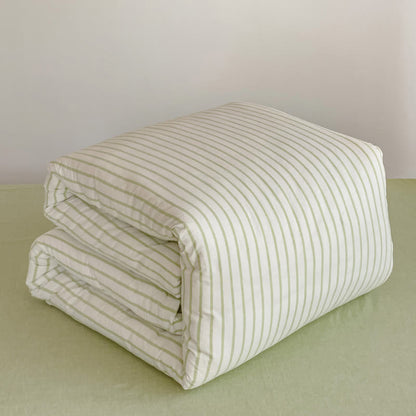 Minimalistisches gestreiftes Bettwäscheset aus Baumwolle für den Schlafsaal - image 5