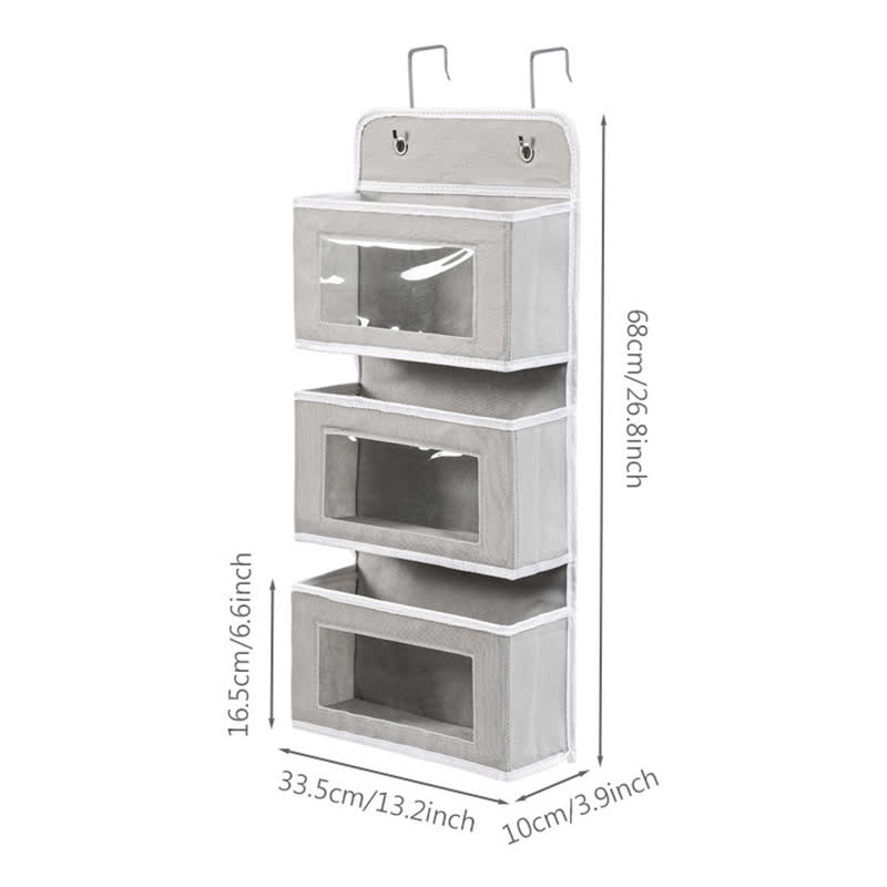 Hängender mehrschichtiger Aufbewahrungs-Organizer für Wohnheime - Hellgrau - 3 STÜCKE - 33.5cm x 10cm x 68cm - image 11