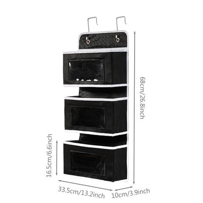 Hängender mehrschichtiger Aufbewahrungs-Organizer für Wohnheime - Schwarz - 3 STÜCKE - 33.5cm x 10cm x 68cm - image 14