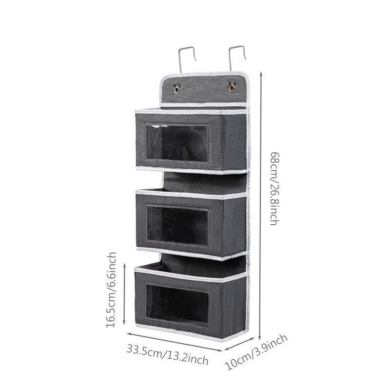 Hängender mehrschichtiger Aufbewahrungs-Organizer für Wohnheime - Dunkelgrau - 3 STÜCKE - 33.5cm x 10cm x 68cm - image 18