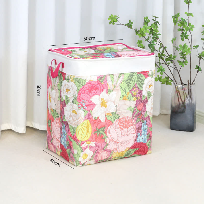 Aufbewahrungstasche mit Reißverschluss und Blumenblättern