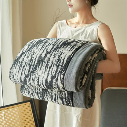 Quilt aus natürlicher Baumwollgaze mit Tintenwaschung - image 5