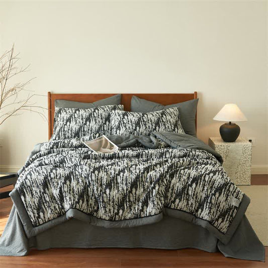Quilt aus natürlicher Baumwollgaze mit Tintenwaschung - 220cm x 240cm - image 1