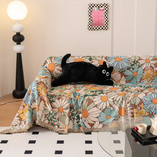 Sofaschoner mit buntem Gänseblümchen-Print - 180cm x 340cm - image 1