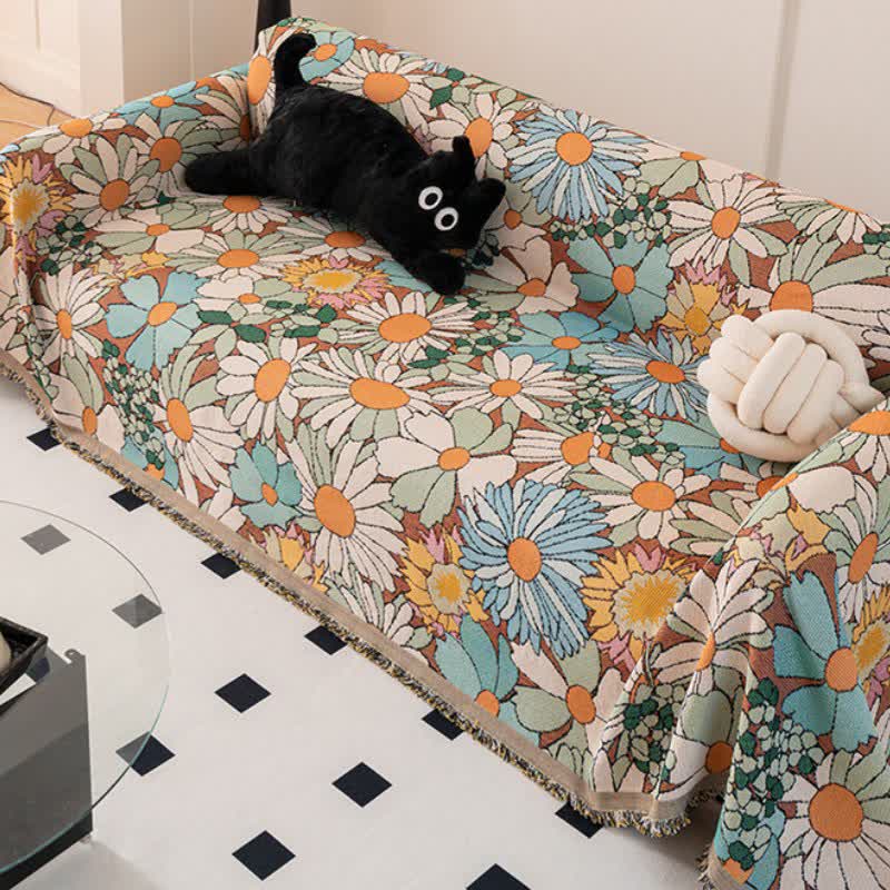Sofaschoner mit buntem Gänseblümchen-Print - image 2