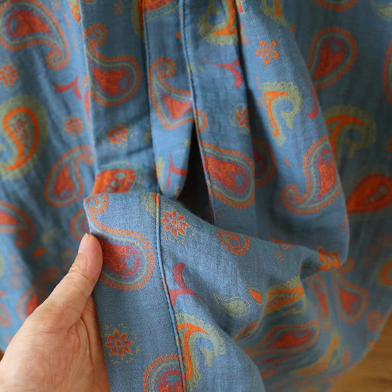 Japanischer Kimono-Bademantel aus Baumwollgaze mit Paisleymuster - image 5