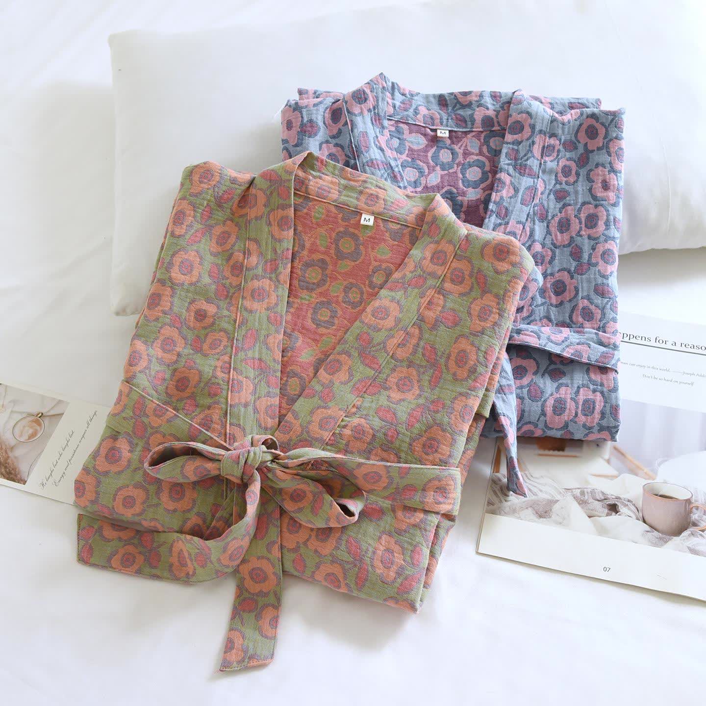 Japanischer Kimono-Bademantel aus Begonia-Baumwolle - image 3
