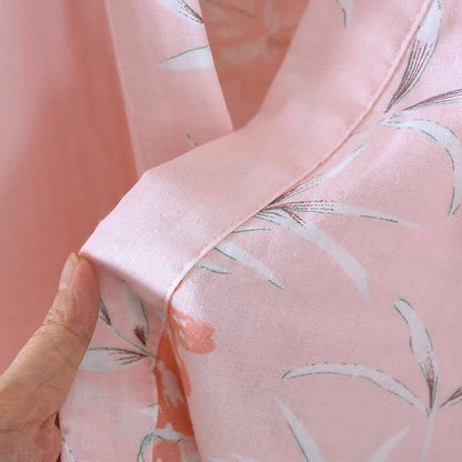 Japanischer Kimono-Bademantel aus Baumwolle mit Pfirsichblütenmuster - image 7