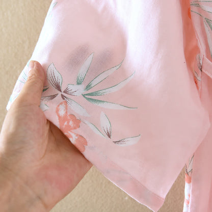 Japanischer Kimono-Bademantel aus Baumwolle mit Pfirsichblütenmuster - image 12