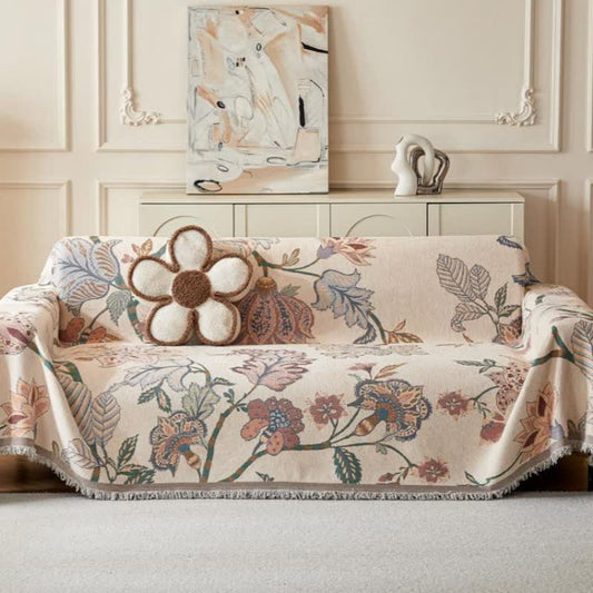 Chenille-Sofaüberwurf im Bohemian-Stil mit Blumenmuster - 180cm x 340cm - image 1