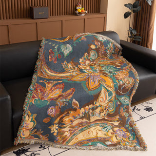 Überwurf aus Baumwollgaze mit Retro-Blumenmuster - 130cm x 180cm - image 1