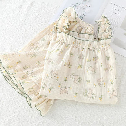 Rustic Bunny – Camisole-Pyjama aus Baumwolle mit Rüschen - image 3