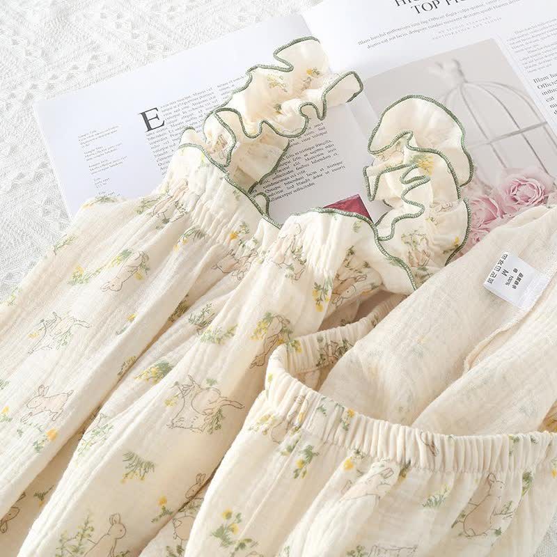 Rustic Bunny – Camisole-Pyjama aus Baumwolle mit Rüschen - image 4