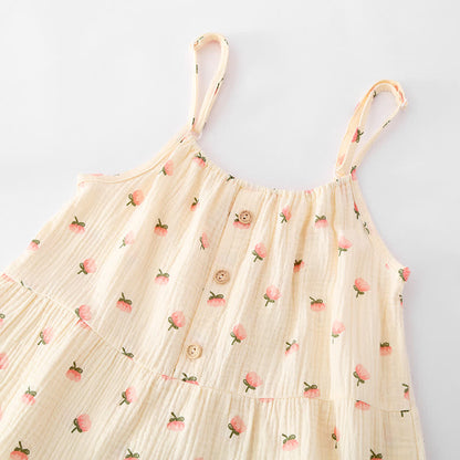 Pyjama mit Rüschen aus Baumwollgaze mit Kapok-Blumen - image 4