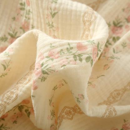 Camisole-Pyjama aus Baumwollgaze mit Blumenmuster und Streifen - image 9