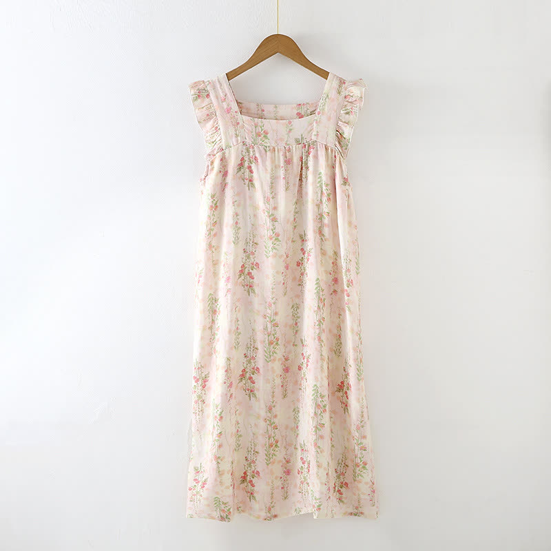 Pink Rose – Gepolsterte, ärmellose Nachtwäsche mit Rüschen - Nachthemd - XL - image 4