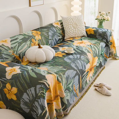 Sofadecke mit Blattlilie - 180cm x 260cm - image 3
