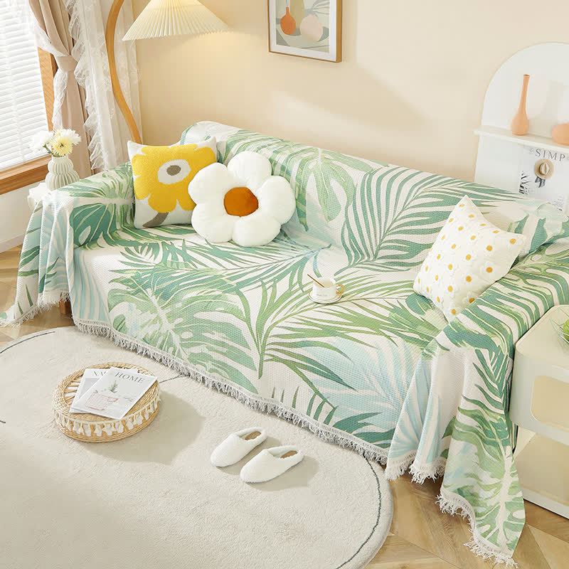 Sofa-Waffeldecke mit botanischem Blattmuster - image 2