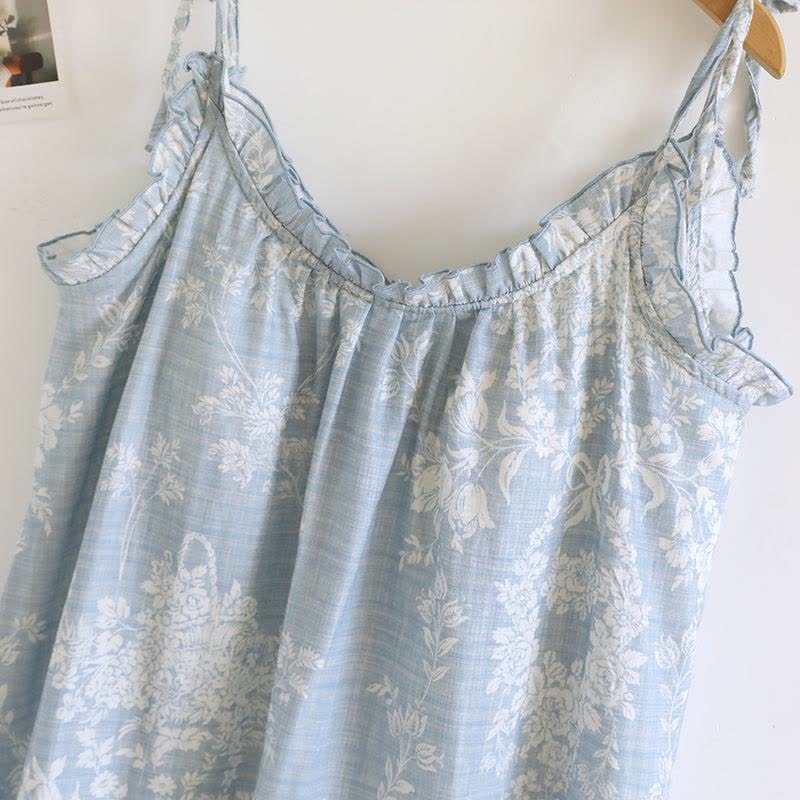 Gepolstertes Camisole-Nachthemd aus Baumwolle mit Rosenschleife - image 5