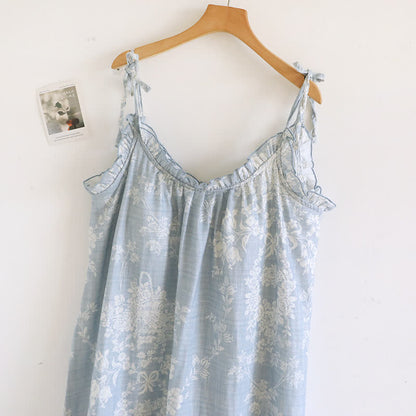 Gepolstertes Camisole-Nachthemd aus Baumwolle mit Rosenschleife - image 1