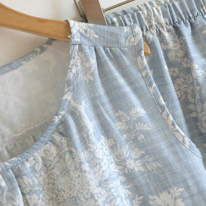 Pyjama-Set aus Baumwoll-Tanktop mit Rosenschleife - image 7