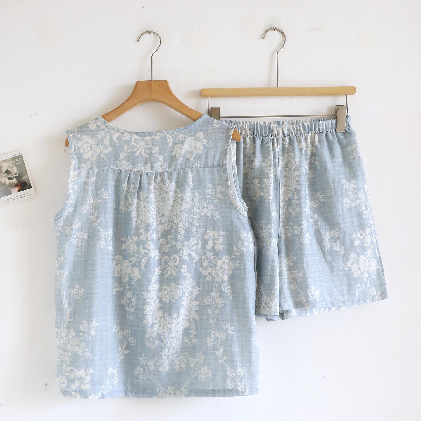 Pyjama-Set aus Baumwoll-Tanktop mit Rosenschleife - image 4