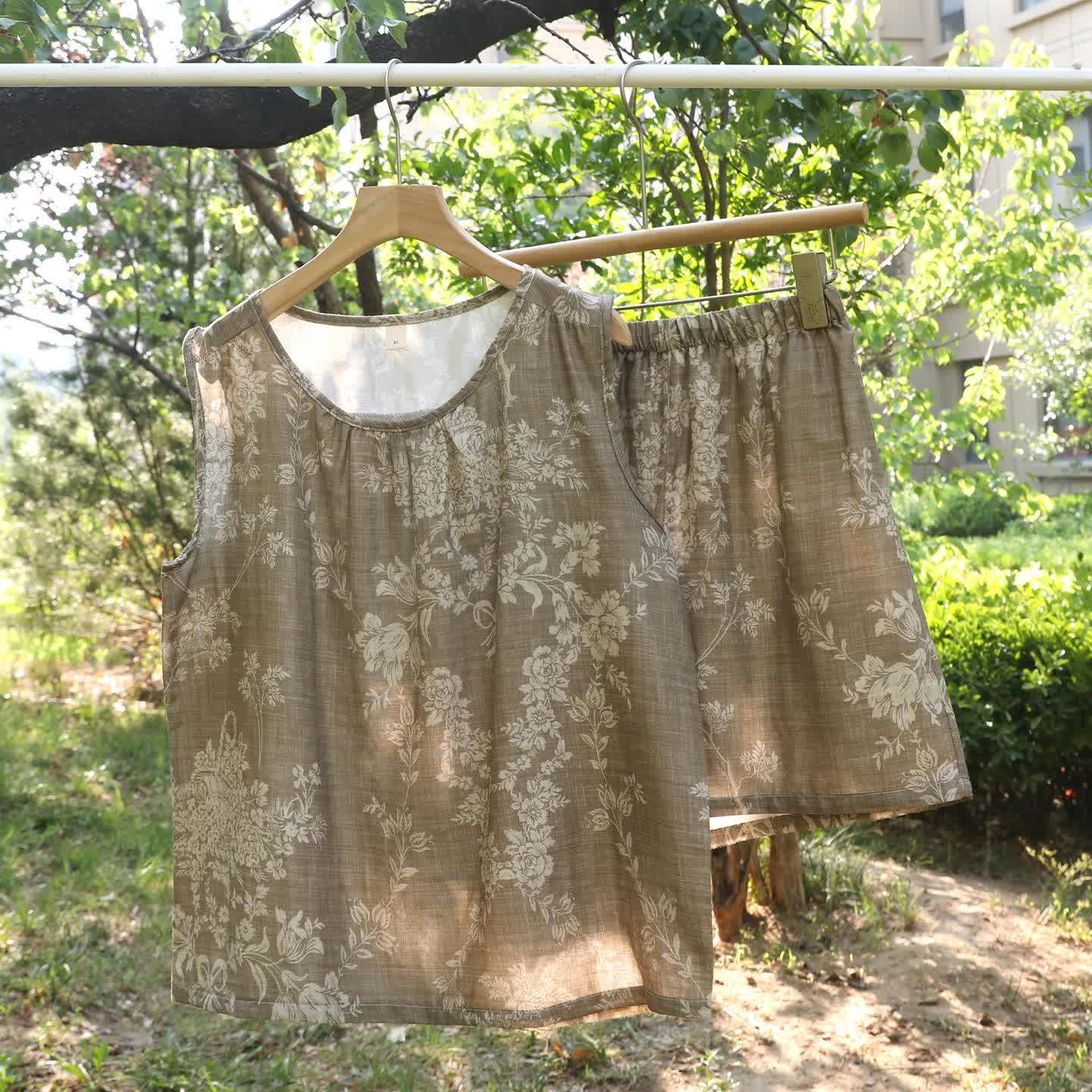 Pyjama-Set aus Baumwoll-Tanktop mit Rosenschleife - image 14